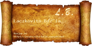 Laczkovits Béla névjegykártya